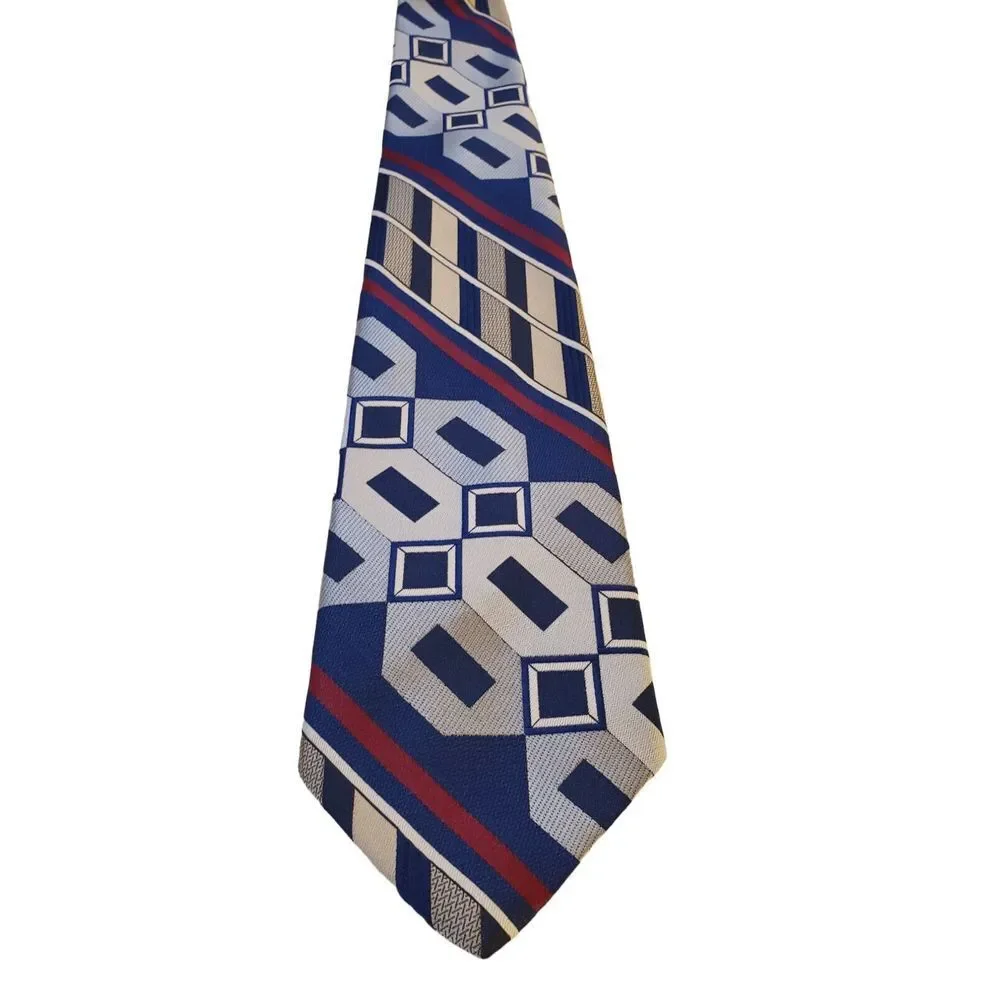 Vintage 70s Textured Polyester JcPenny Retro Geometric Tie Necktie Star Wars